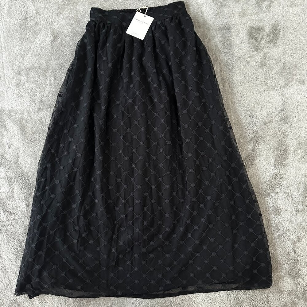 NWT Downeast Black Liam Tulle Maxi Skirt Women's SMALL